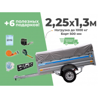 АВТОМОБИЛЬНЫЙ ПРИЦЕП КРЕМЕНЬ "БИЗНЕС" 2,25X1,3М (БОРТ 500ММ)