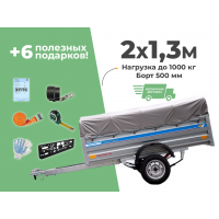 АВТОМОБИЛЬНЫЙ ПРИЦЕП КРЕМЕНЬ "БИЗНЕС" 2X1,3М (БОРТ 500ММ)