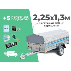АВТОМОБИЛЬНЫЙ ПРИЦЕП КРЕМЕНЬ "ПРОФИ" 2,.25x1,3м (борт 500 мм) 